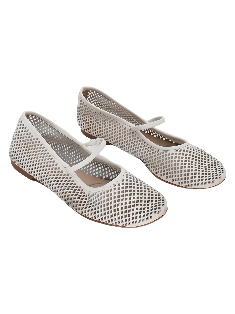 Lauren Ralph Lauren Jayna Perforated Mary Jane Flats Soft White Size 8B